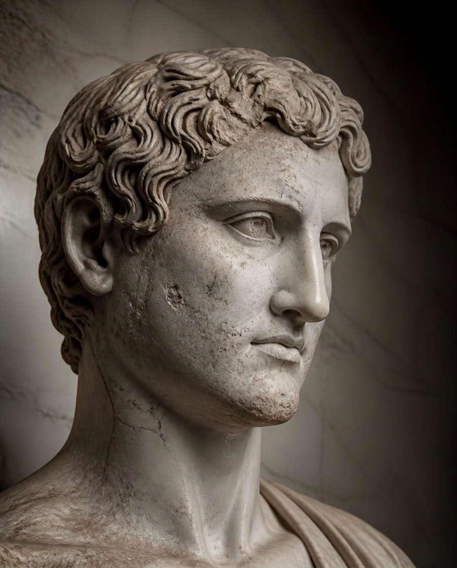 Marble bust of a Roman youth — a reminder of mortality